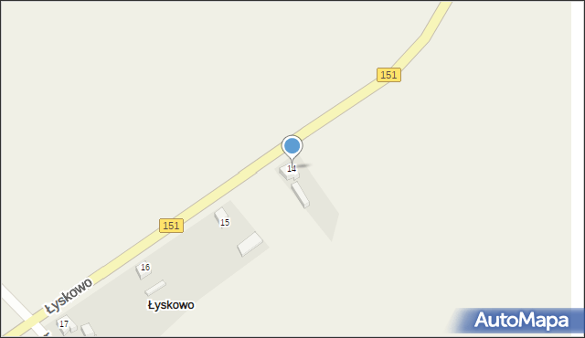 Łyskowo, Łyskowo, 14, mapa Łyskowo