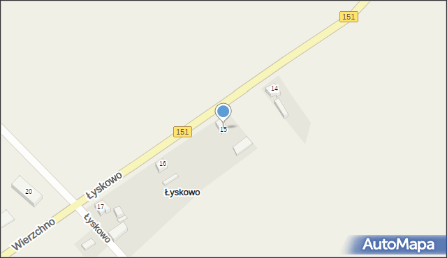 Łyskowo, Łyskowo, 15, mapa Łyskowo