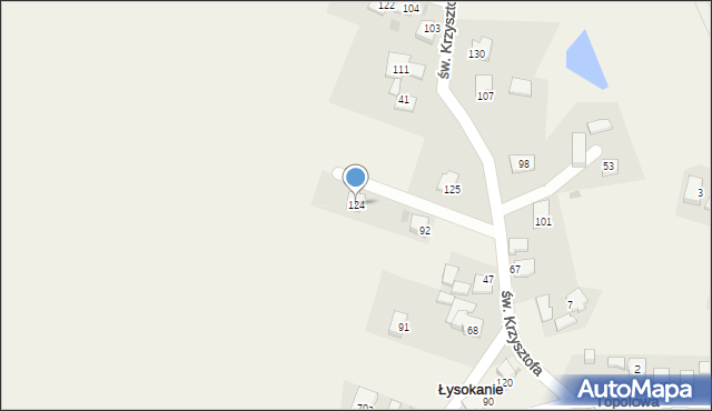 Łysokanie, Łysokanie, 124, mapa Łysokanie