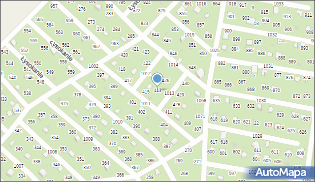 Łysokanie, Łysokanie, 413, mapa Łysokanie