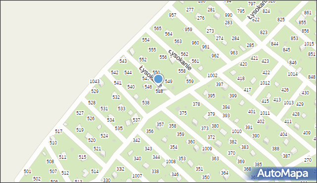 Łysokanie, Łysokanie, 548, mapa Łysokanie