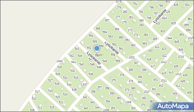 Łysokanie, Łysokanie, 550, mapa Łysokanie