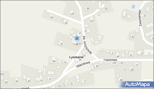 Łysokanie, Łysokanie, 68, mapa Łysokanie