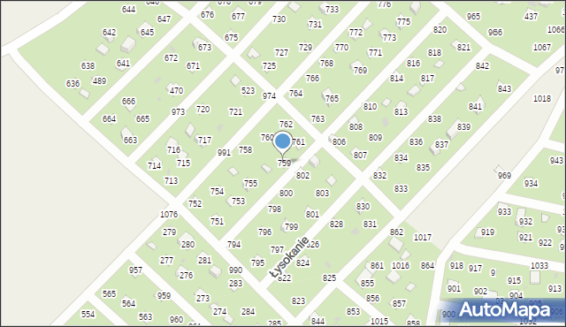 Łysokanie, Łysokanie, 759, mapa Łysokanie