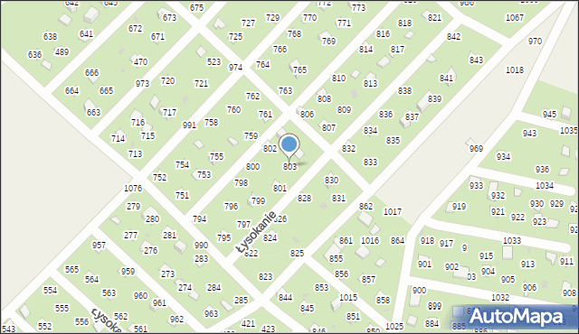 Łysokanie, Łysokanie, 803, mapa Łysokanie