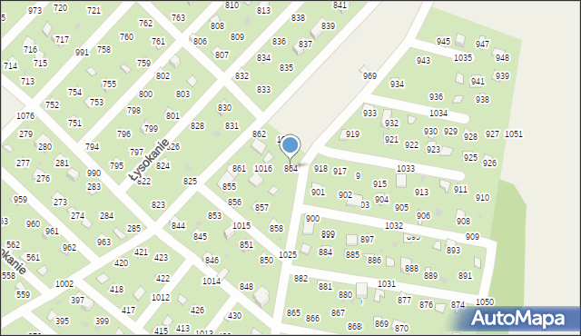 Łysokanie, Łysokanie, 864, mapa Łysokanie