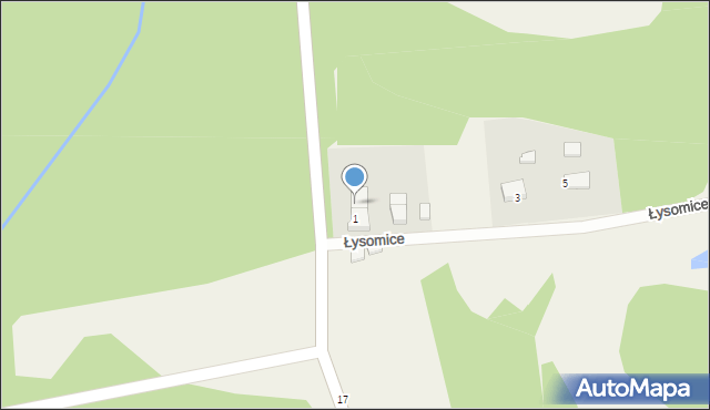 Łysomice, Łysomice, 1a, mapa Łysomice