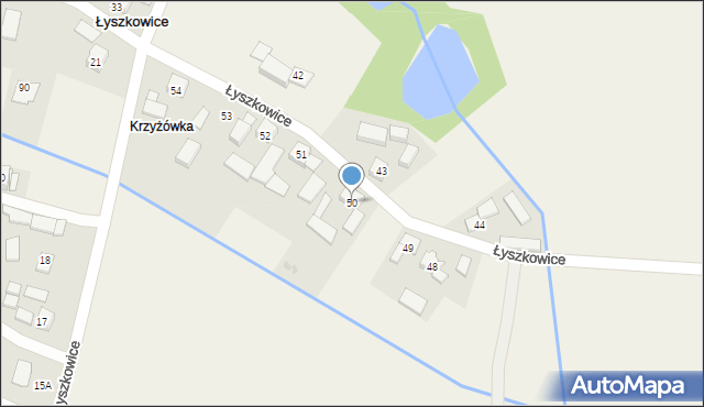 Łyszkowice, Łyszkowice, 50, mapa Łyszkowice