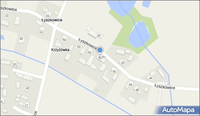 Łyszkowice, Łyszkowice, 51, mapa Łyszkowice