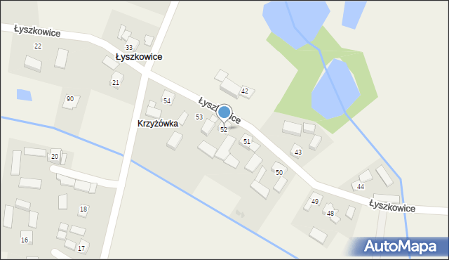 Łyszkowice, Łyszkowice, 52, mapa Łyszkowice