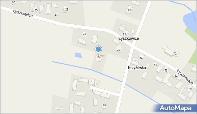 Łyszkowice, Łyszkowice, 90, mapa Łyszkowice