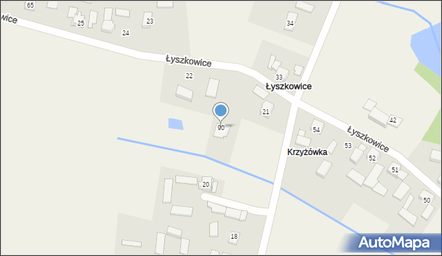 Łyszkowice, Łyszkowice, 90, mapa Łyszkowice