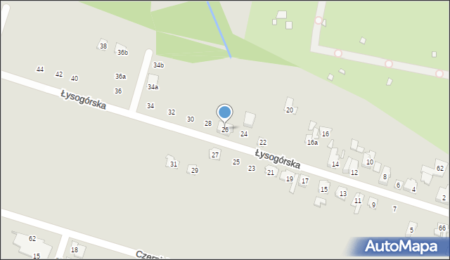 Poznań, Łysogórska, 26, mapa Poznania