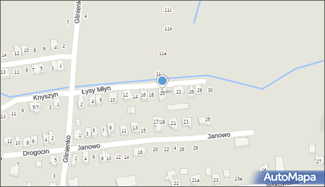 Poznań, Łysy Młyn, 20, mapa Poznania