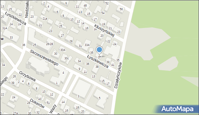 Warszawa, Łyszkiewicza Stefana, 37, mapa Warszawy