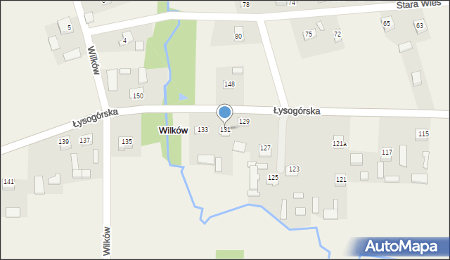 Wilków, Łysogórska, 131, mapa Wilków
