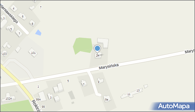 Andrespol, Marysińska, 2A, mapa Andrespol