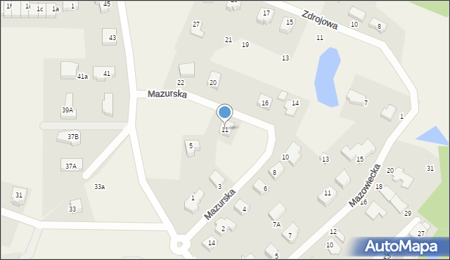 Banino, Mazurska, 11, mapa Banino