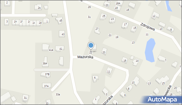 Banino, Mazurska, 22, mapa Banino