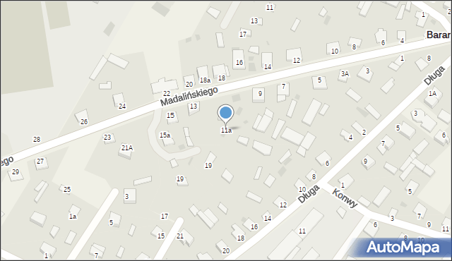 Baranowo, Madalińskiego Antoniego Józefa, gen., 11a, mapa Baranowo