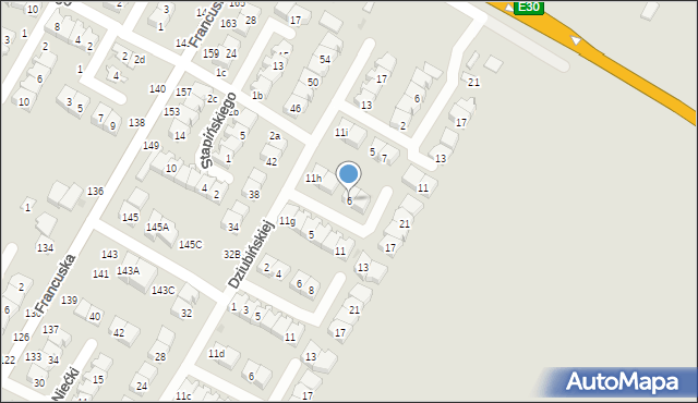 Biała Podlaska, Malinowskiego Maksymiliana, 6, mapa Białej Podlaskiej