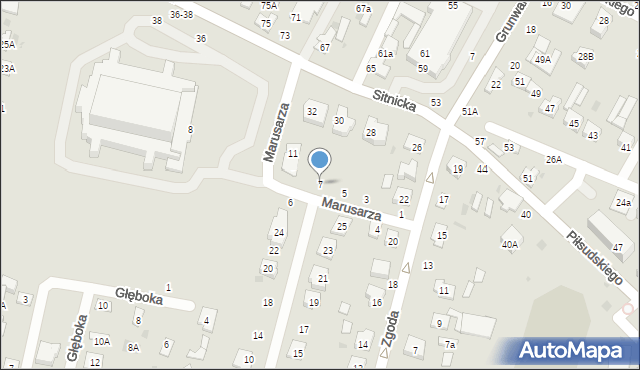 Biała Podlaska, Marusarza Stanisława, 7, mapa Białej Podlaskiej