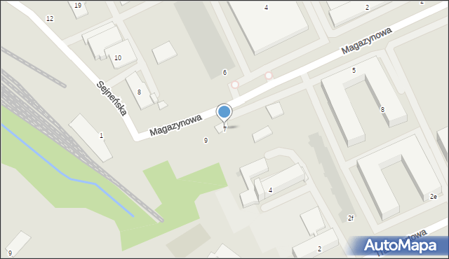 Białystok, Magazynowa, 7, mapa Białegostoku