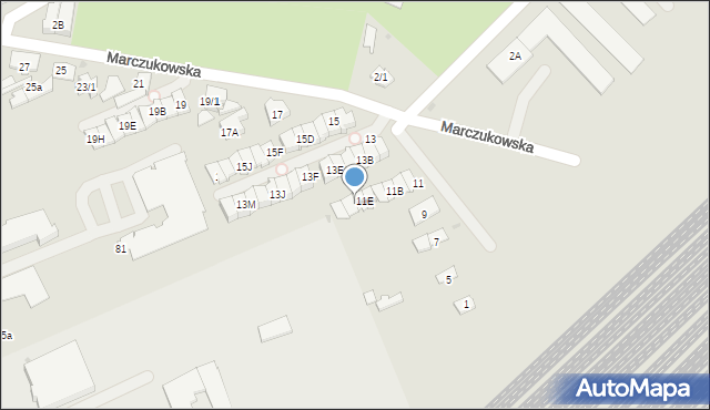 Białystok, Marczukowska, 11F, mapa Białegostoku