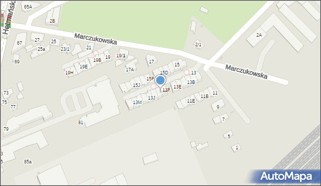 Białystok, Marczukowska, 13G, mapa Białegostoku