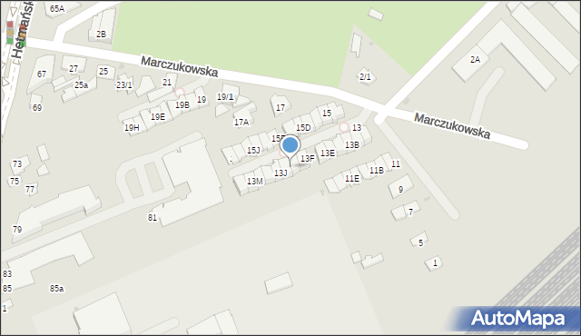 Białystok, Marczukowska, 13H, mapa Białegostoku