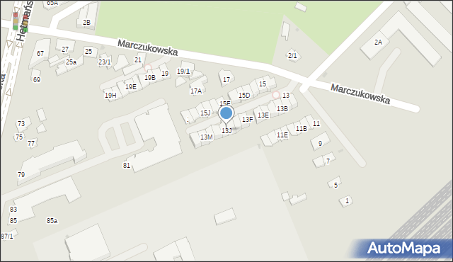 Białystok, Marczukowska, 13J, mapa Białegostoku