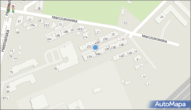 Białystok, Marczukowska, 13K, mapa Białegostoku