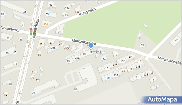 Białystok, Marczukowska, 19, mapa Białegostoku