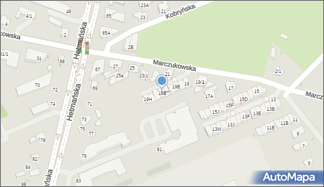 Białystok, Marczukowska, 19E, mapa Białegostoku