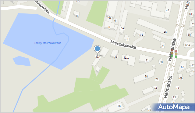 Białystok, Marczukowska, 33A, mapa Białegostoku
