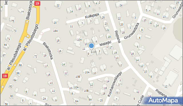 Bielsk Podlaski, Matejki Jana, 7, mapa Bielsk Podlaski