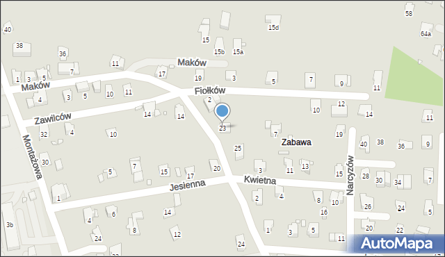 Bielsko-Biała, Maków, 23, mapa Bielsko-Białej