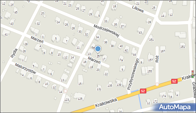 Bielsko-Biała, Marzeń, 15, mapa Bielsko-Białej