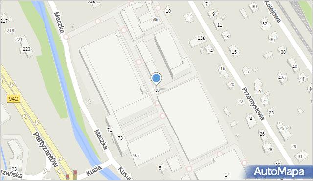 Bielsko-Biała, Maczka Stanisława, gen., 71b, mapa Bielsko-Białej