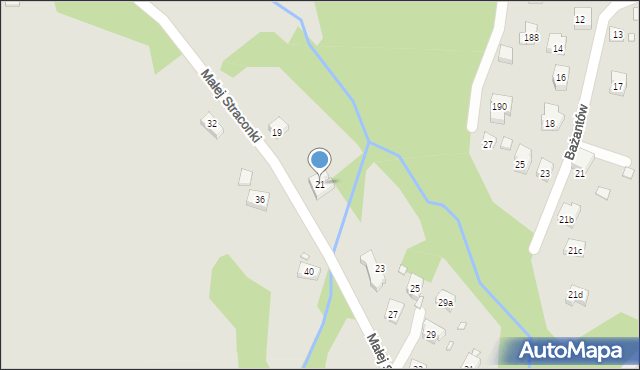 Bielsko-Biała, Małej Straconki, 21, mapa Bielsko-Białej