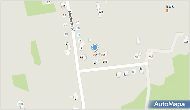 Bielsko-Biała, Macierzanki, 10a, mapa Bielsko-Białej