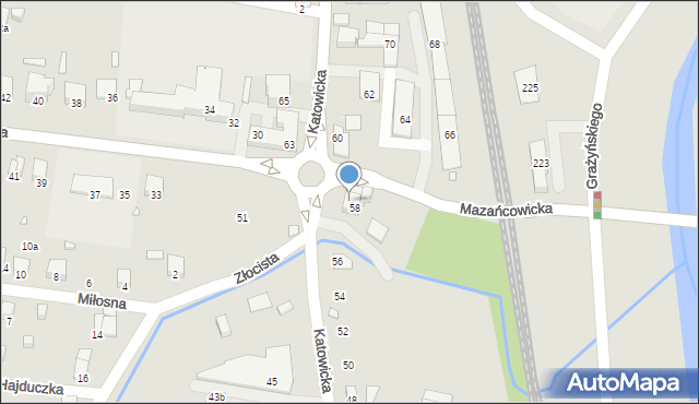 Bielsko-Biała, Mazańcowicka, 25, mapa Bielsko-Białej