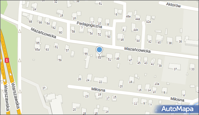 Bielsko-Biała, Mazańcowicka, 53, mapa Bielsko-Białej