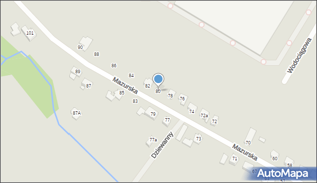 Bielsko-Biała, Mazurska, 80, mapa Bielsko-Białej