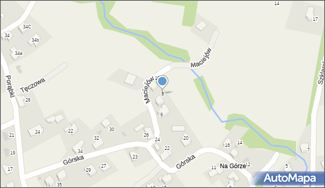 Bierna, Maciejów, 8, mapa Bierna