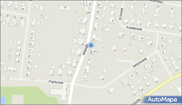 Biskupiec, Matejki Jana, 12, mapa Biskupiec