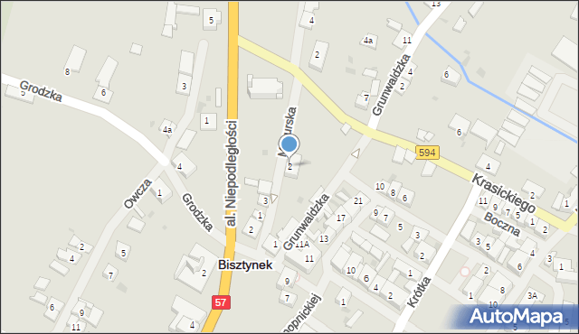 Bisztynek, Mazurska, 2, mapa Bisztynek
