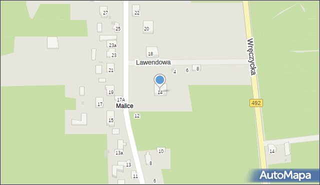 Blachownia, Malicka, 14, mapa Blachownia