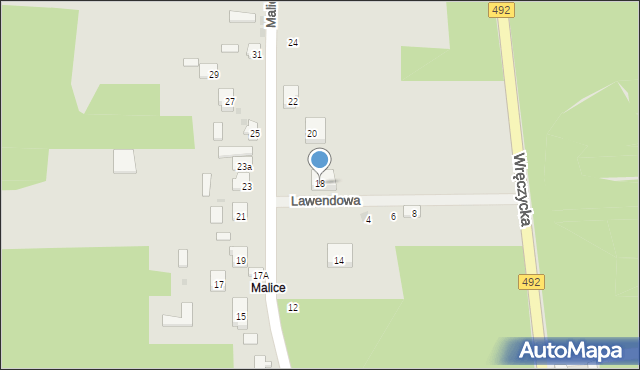 Blachownia, Malicka, 18, mapa Blachownia