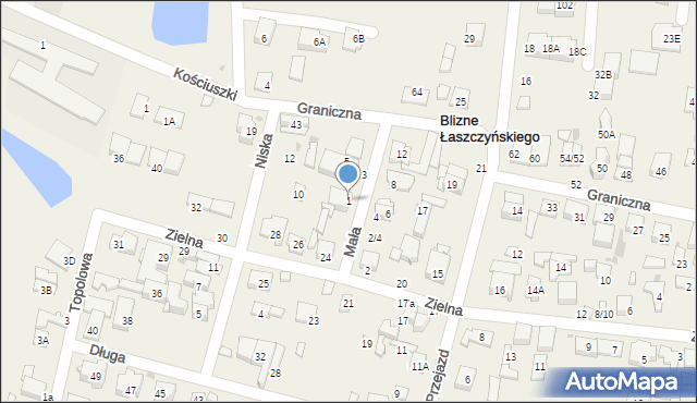 Blizne Łaszczyńskiego, Mała, 1, mapa Blizne Łaszczyńskiego